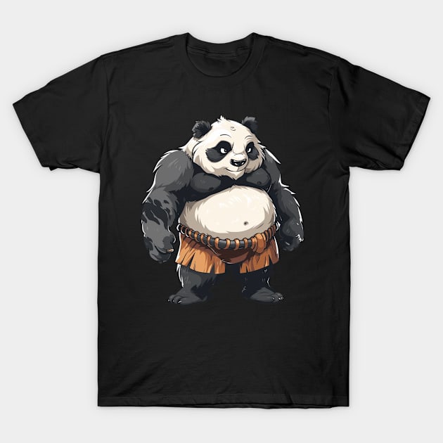 Panda Japanese Sumo Wrestler - Panda Bear Japanese T-Shirt by Anassein.os